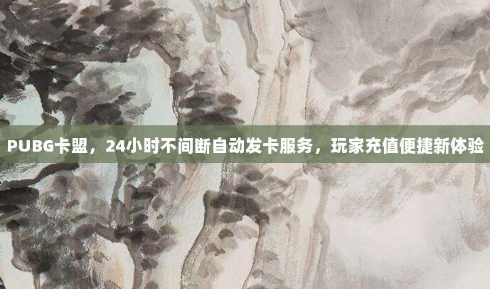 PUBG卡盟，24小时不间断自动发卡服务，玩家充值便捷新体验