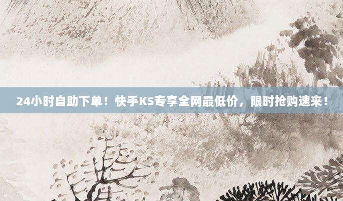24小时自助下单！快手KS专享全网最低价，限时抢购速来！