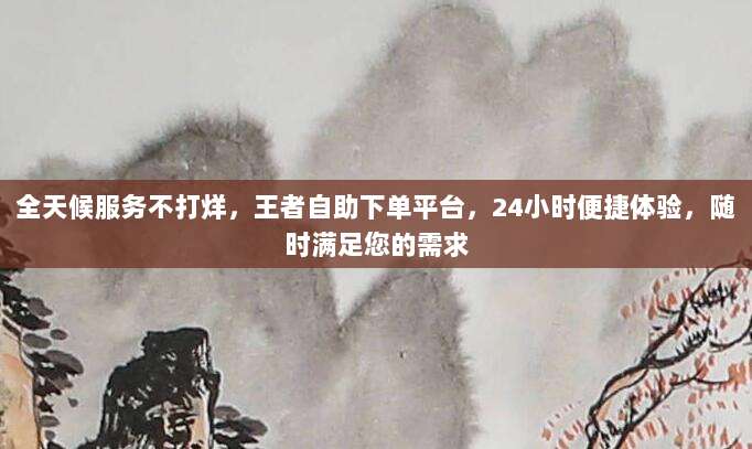全天候服务不打烊，王者自助下单平台，24小时便捷体验，随时满足您的需求