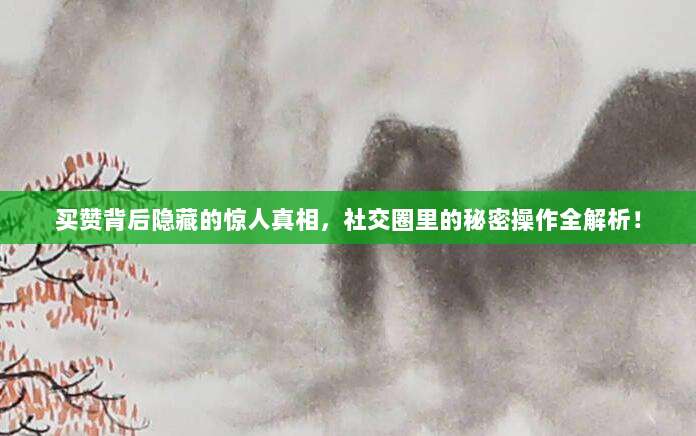 买赞背后隐藏的惊人真相，社交圈里的秘密操作全解析！