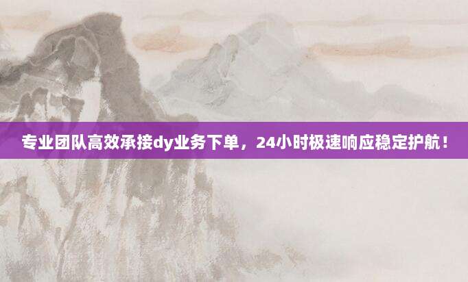 专业团队高效承接dy业务下单，24小时极速响应稳定护航！