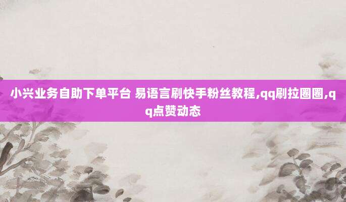 小兴业务自助下单平台 易语言刷快手粉丝教程,qq刷拉圈圈,qq点赞动态